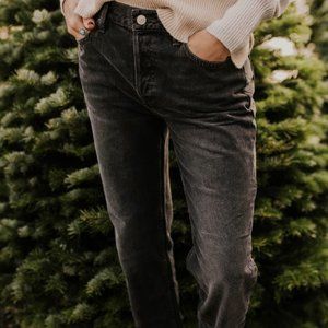 Free People Mid Rise Straight Leg Jeans